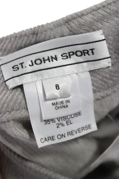 St. John Sport Women Gray Zip Pants Inseam 28 Size 8