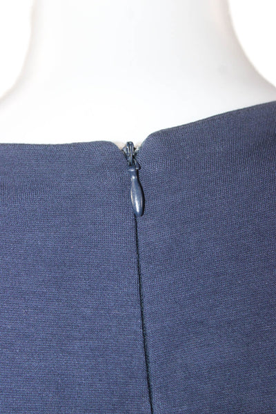 RED Valentino Womens Sheath Dress Blue Round Neck Short Sleeve Midi Size L