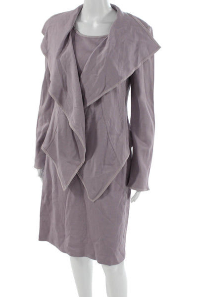 St. John Women Purple Skirt Suit Wool Rayon Long Sleeve Size 6
