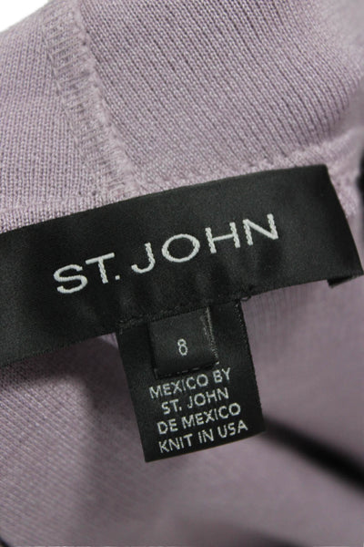 St. John Women Purple Skirt Suit Wool Rayon Long Sleeve Size 6