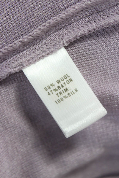 St. John Women Purple Skirt Suit Wool Rayon Long Sleeve Size 6
