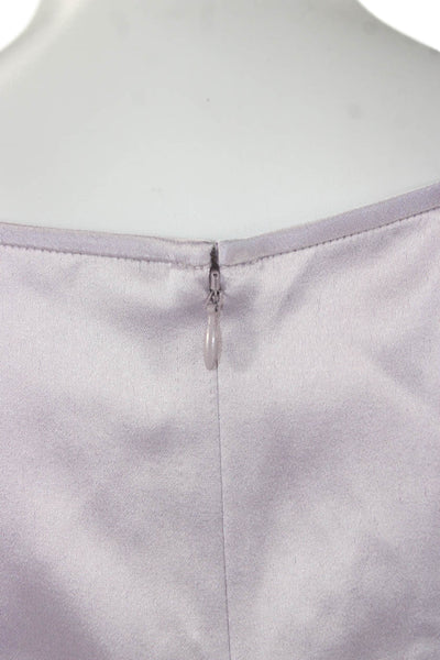 St. John Women Tunic Blouse Purple Triacetate Round Neck Sleeveless Size M