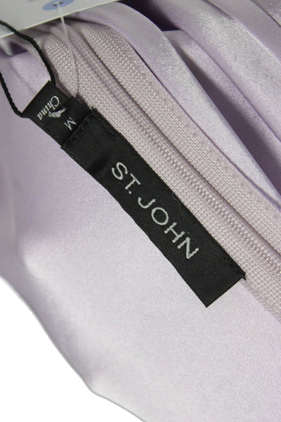 St. John Women Tunic Blouse Purple Triacetate Round Neck Sleeveless Size M