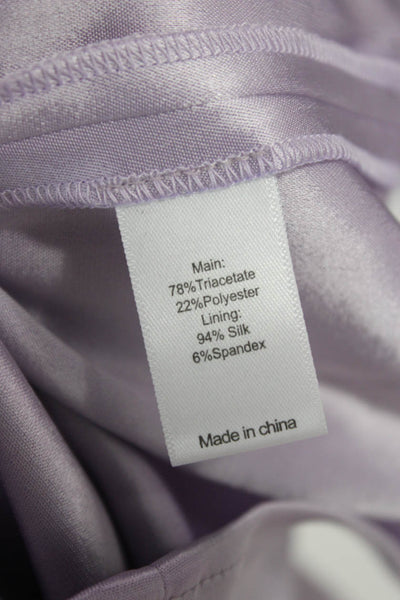 St. John Women Tunic Blouse Purple Triacetate Round Neck Sleeveless Size M