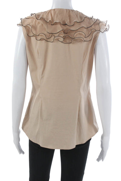 Moschino Cheap & Chic Women Blouse Beige Sleeveless Round Neck Size 10