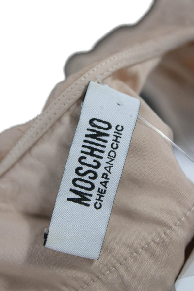 Moschino Cheap & Chic Women Blouse Beige Sleeveless Round Neck Size 10