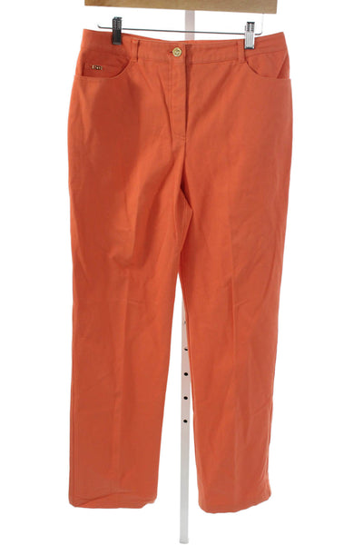 St. John Sport By Marie Gray Women Dress Pants Orange Cotton Size 8