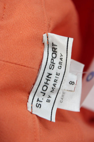 St. John Sport By Marie Gray Women Dress Pants Orange Cotton Size 8