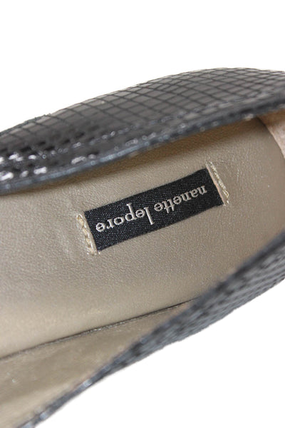 Nanette Lepore Womens Floral Detail Ballet Flats Black Size 7.5