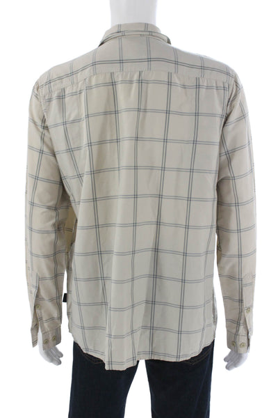 Patagonia Mens Plaid Button Up Collared Long Sleeve Nylon Shirt Size L
