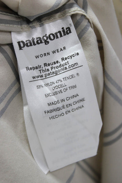 Patagonia Mens Plaid Button Up Collared Long Sleeve Nylon Shirt Size L