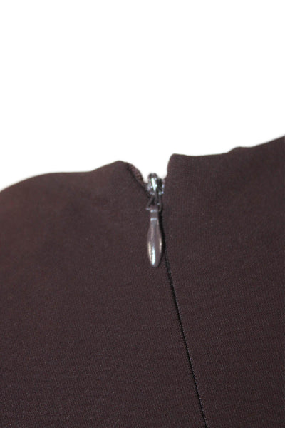 MNG Women Sheath Dress Brown Cowl Neck Sleeveless Long Zip Polyester Size XS