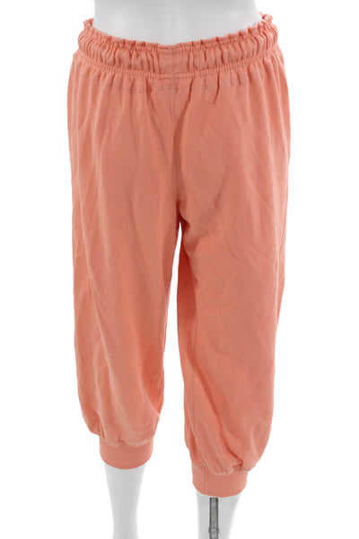 FP Movement Women Orange Cropped Cotton Drawstring Pants Petite Size S