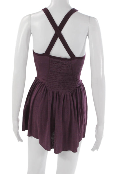 FP Movement Women Halter Tank Dress Purple Polyester Blend Sleeveless Size XS