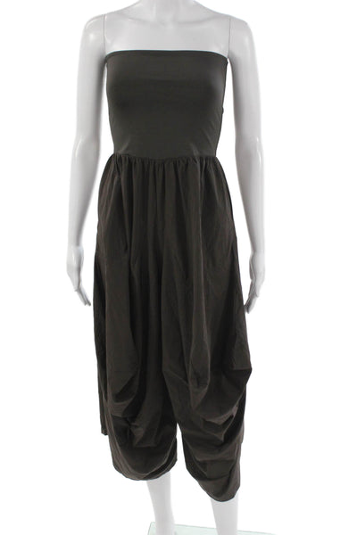 FP Movement Womens Strapless Sleeveless Jumpsuit Brown Polyester Blend Size XS