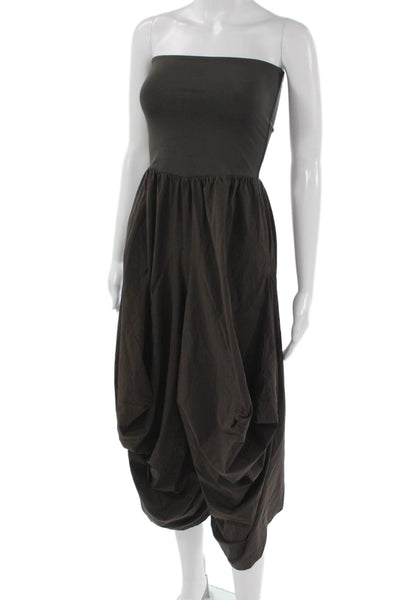 FP Movement Womens Strapless Sleeveless Jumpsuit Brown Polyester Blend Size XS