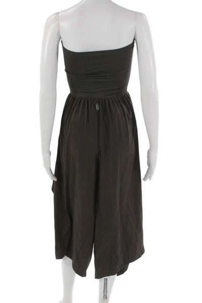FP Movement Womens Strapless Sleeveless Jumpsuit Brown Polyester Blend Size XS