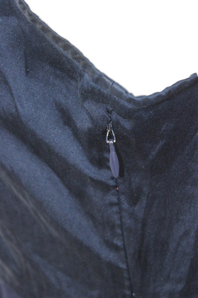 Theory Women Fit & Flare Dress Blue Viscose Sleeveless Round Neck Zip Size 8