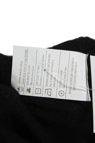 Vince Women Pullover Black Cashmere Crew Neck Short Sleeve Size M