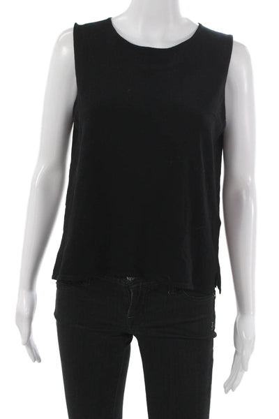 Eileen Fisher Womens Sleeveless Basic Tank Black Round Neck Size M