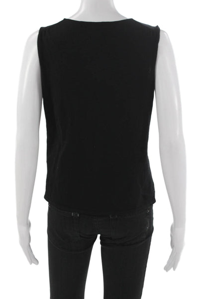 Eileen Fisher Womens Sleeveless Basic Tank Black Round Neck Size M