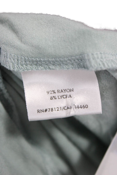 Eileen Fisher Women Basic Scoop Neck 3/4 Sleeve Green T-Shirt Size M