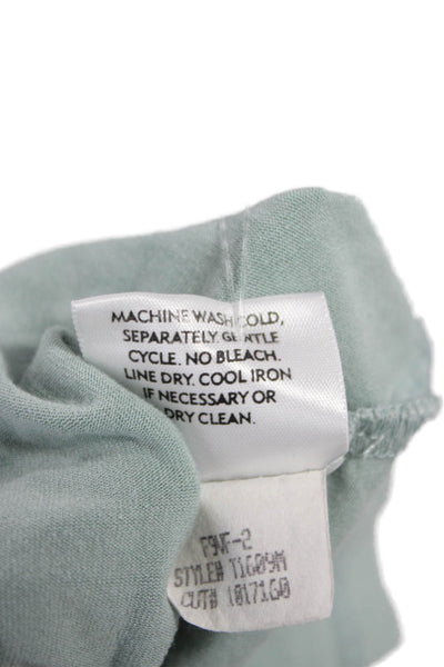 Eileen Fisher Women Basic Scoop Neck 3/4 Sleeve Green T-Shirt Size M