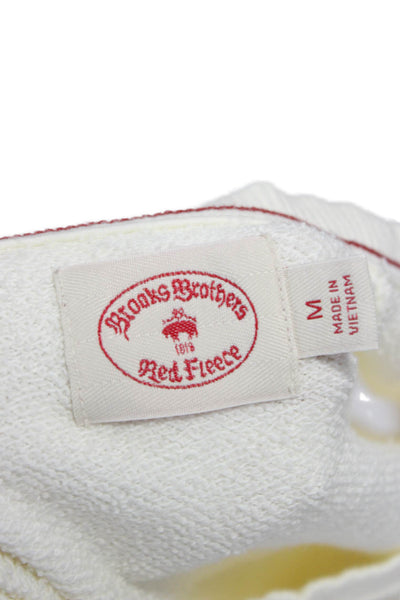 Brooks Brothers Red Fleece Women Ivory Short Sleeve Pullover Sweatshirt Size M