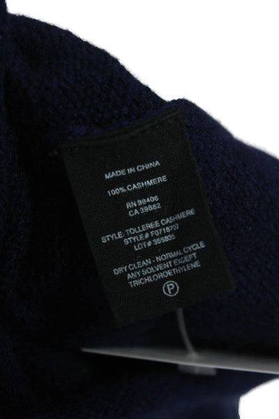 Theory Womens Cashmere Blue Pullover Sweater Crew Neck Short Sleeve Size M