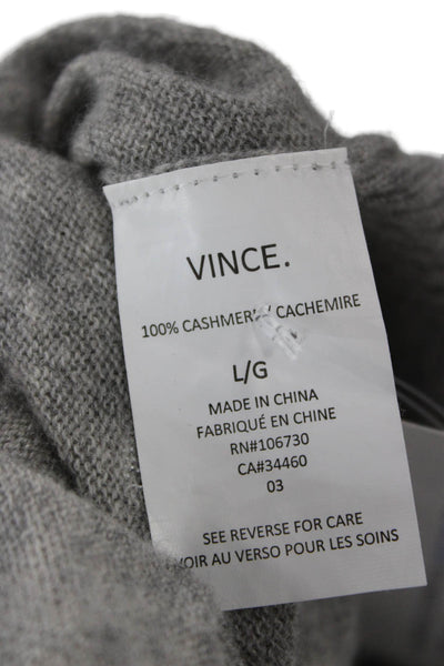 Vince Women Cashmere Short Sleeve Pullover Sweater Gray Crew Neck Size L