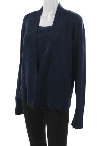Eileen Fisher Womens Scoop Neck Wool Tank Sweater Blue Pullover Size M
