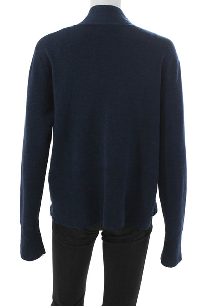 Eileen Fisher Womens Scoop Neck Wool Tank Sweater Blue Pullover Size M