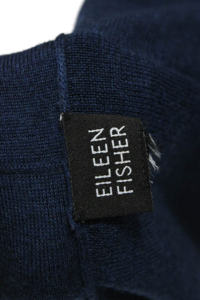 Eileen Fisher Womens Scoop Neck Wool Tank Sweater Blue Pullover Size M