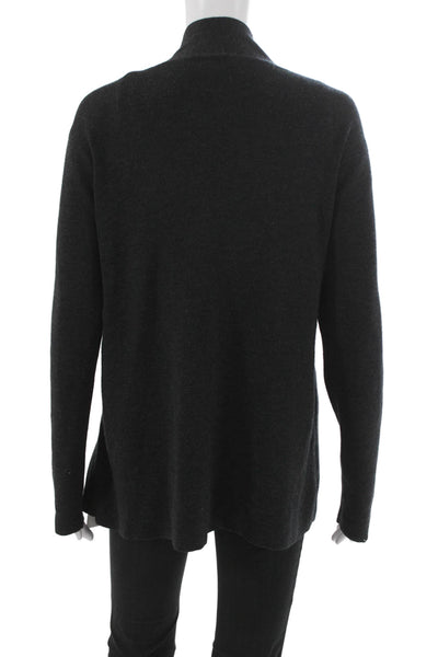 Eileen Fisher Womens Merino Wool V Neck Long Sleeve Cardigan Gray Size M