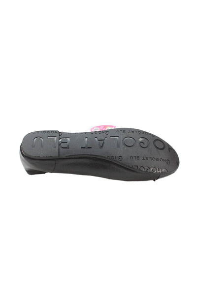 Chocolat Blu Womens Leather Cap Toe Petra Ballet Flats Black Size 6.5