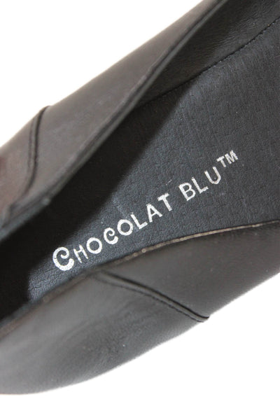 Chocolat Blu Womens Leather Cap Toe Petra Ballet Flats Black Size 6.5