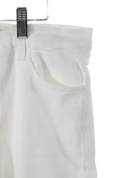 J Brand Womens Straight Jeans White Cotton High Rise Size 28