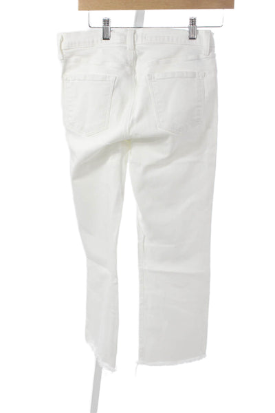 J Brand Womens Straight Jeans White Cotton High Rise Size 28