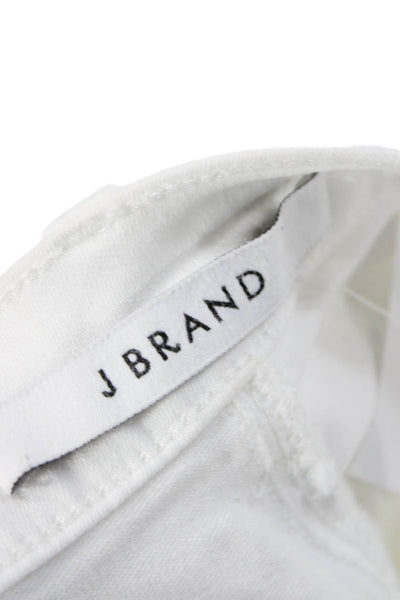 J Brand Womens Straight Jeans White Cotton High Rise Size 28