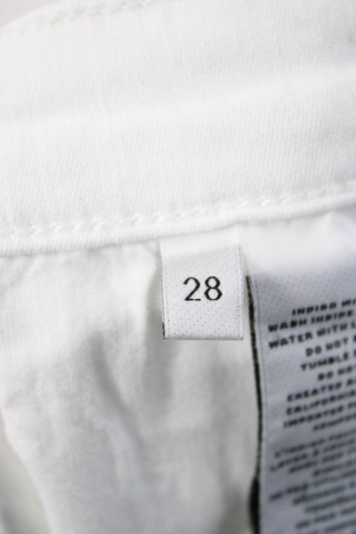 J Brand Womens Straight Jeans White Cotton High Rise Size 28