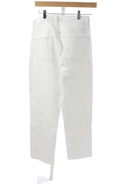 J Brand Womens Straight Jeans White High Rise Cotton Blend Size 30