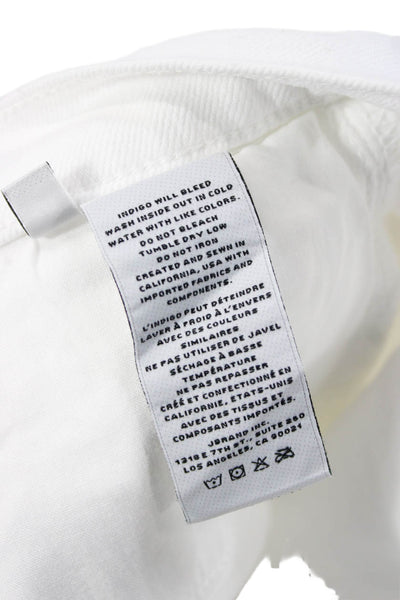 J Brand Womens Straight Jeans White High Rise Cotton Blend Size 30