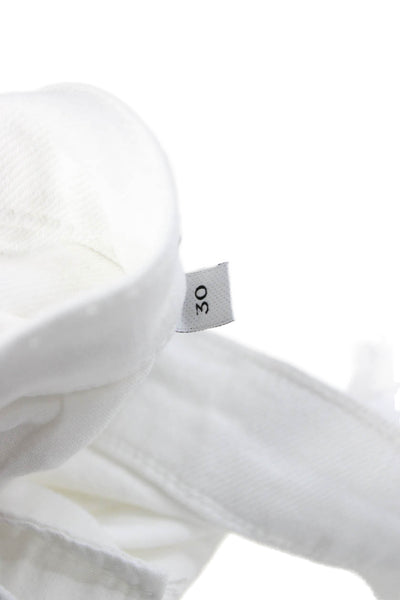 J Brand Womens Straight Jeans White High Rise Cotton Blend Size 30