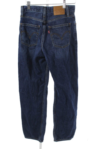 Levi's Women Straight Jeans Blue High Rise Button Fly Size 25