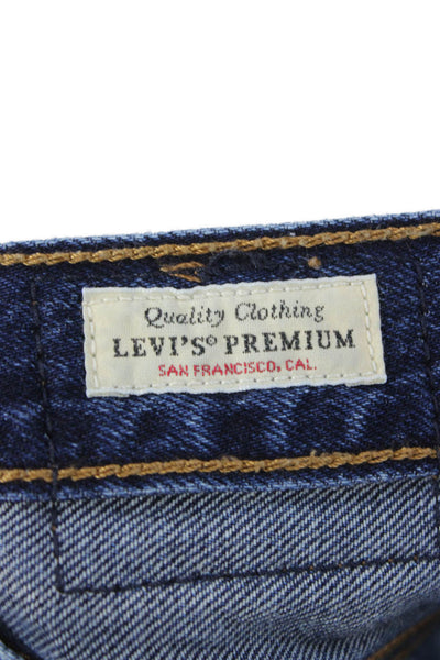 Levi's Women Straight Jeans Blue High Rise Button Fly Size 25