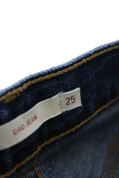 Levi's Women Straight Jeans Blue High Rise Button Fly Size 25