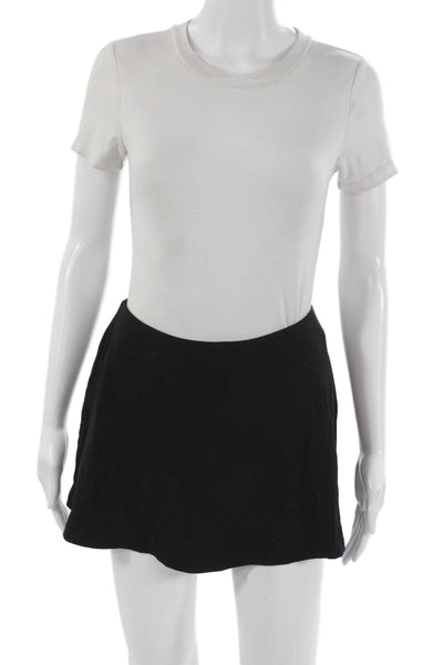 Skims Womens Skater Mini Skirt Black Pull On Cotton Size S
