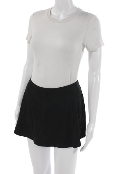 Skims Womens Skater Mini Skirt Black Pull On Cotton Size S