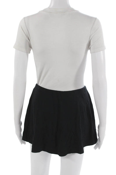 Skims Womens Skater Mini Skirt Black Pull On Cotton Size S