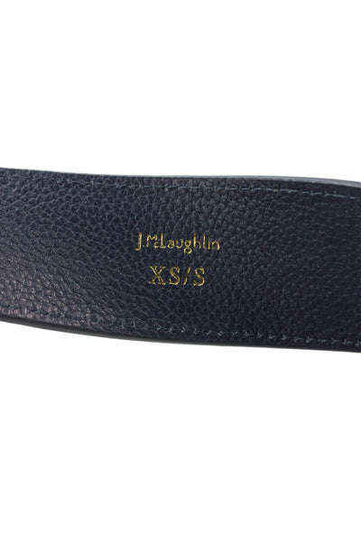 J. Mclaughlin Womens Leather Straw Trim Wide Buckle Belt Blue Size XS/S